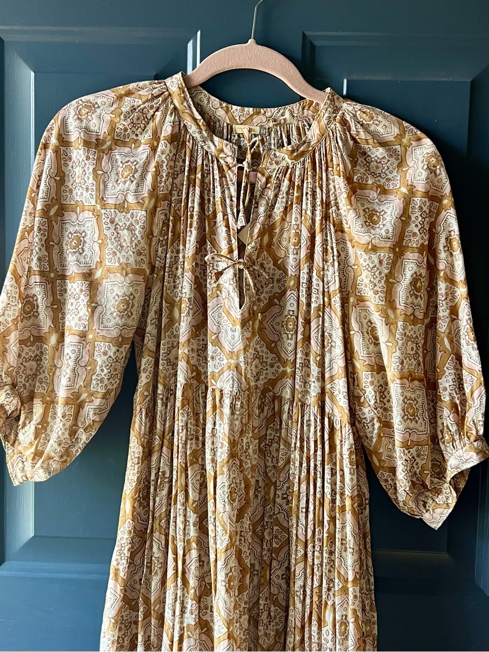 Matta Cream and Tan Patterned Maxi Dress - Picture 2 of 4
